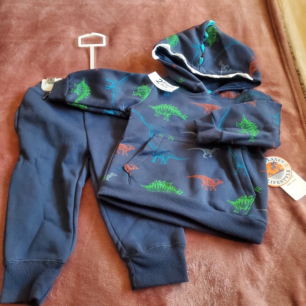 Blue jogger set.